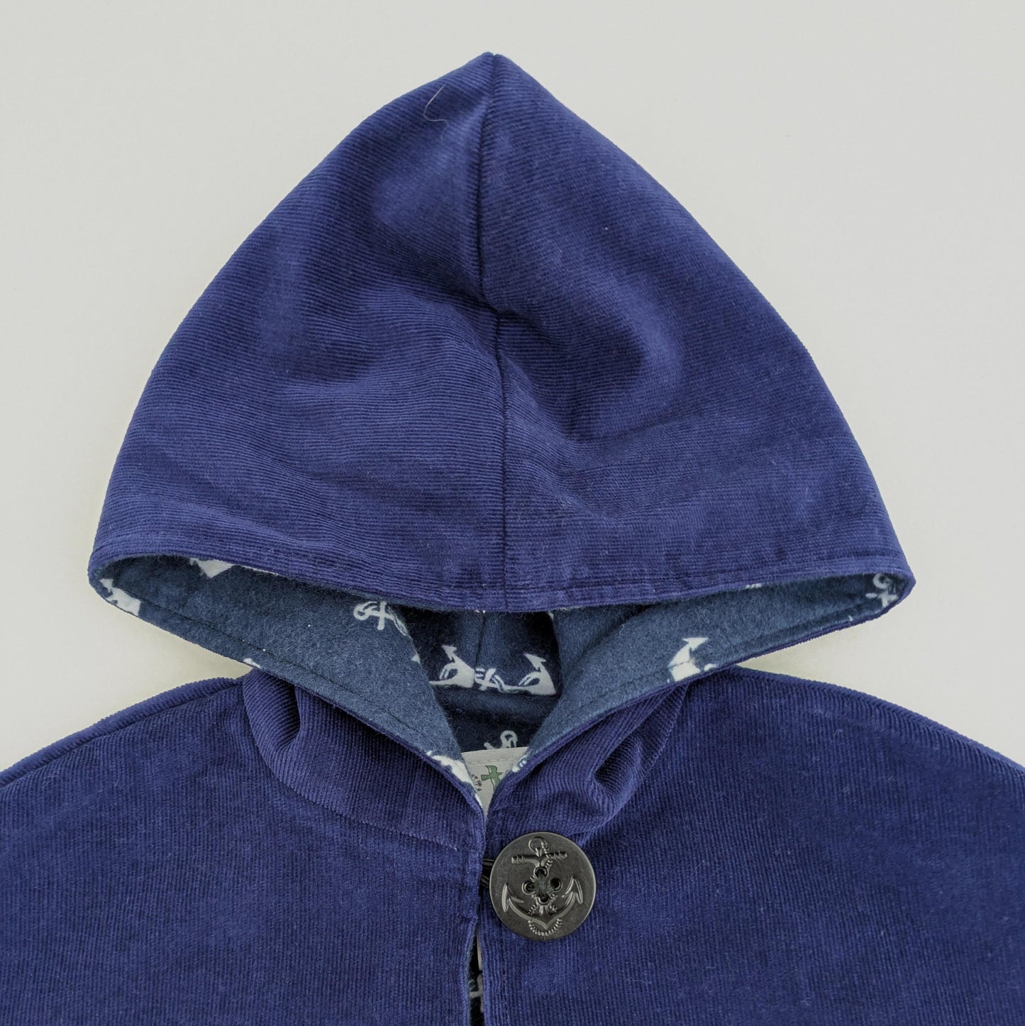 Cape de marin bleu marine pour enfants, flanelle imprimée ancre, cape à capuche, poncho pour siège auto, garçons, filles, tout-petants, tailles 1-12 ans