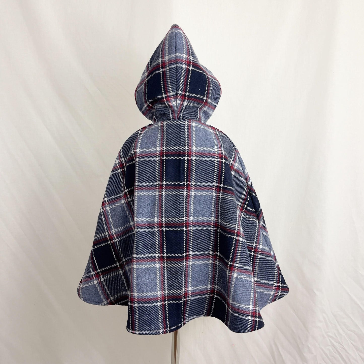 Cape de Noël chaude à carreaux pour garçons et filles, poncho-cape à capuche pour siège auto, cadeau pour enfants, taille S (1-4 ans)