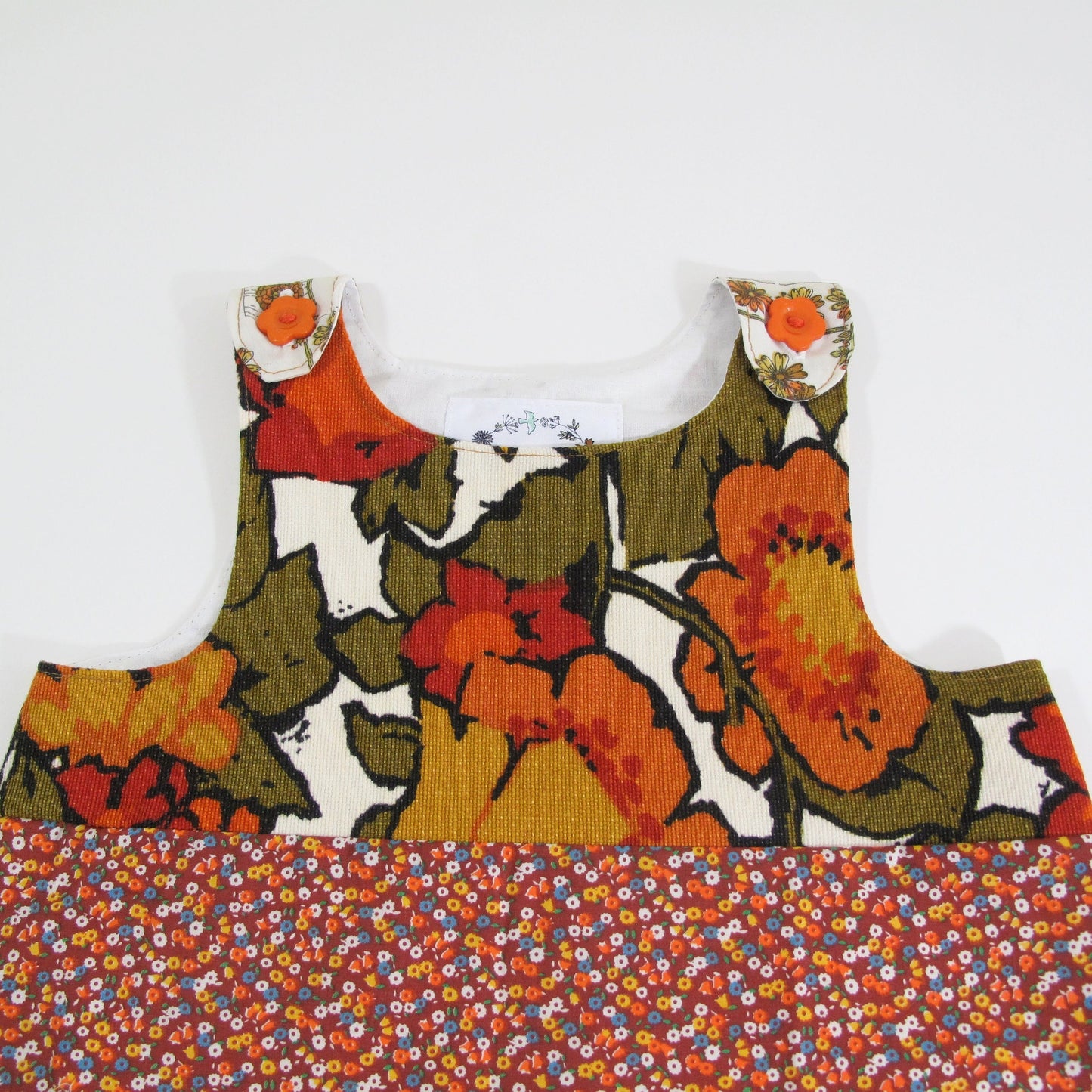 Robe fille 6T, Salopette tablier patchwork faite à la main pour tout-petits, Cadeau d'anniversaire Bohème Hippie, Rentrée scolaire Automne Maternelle