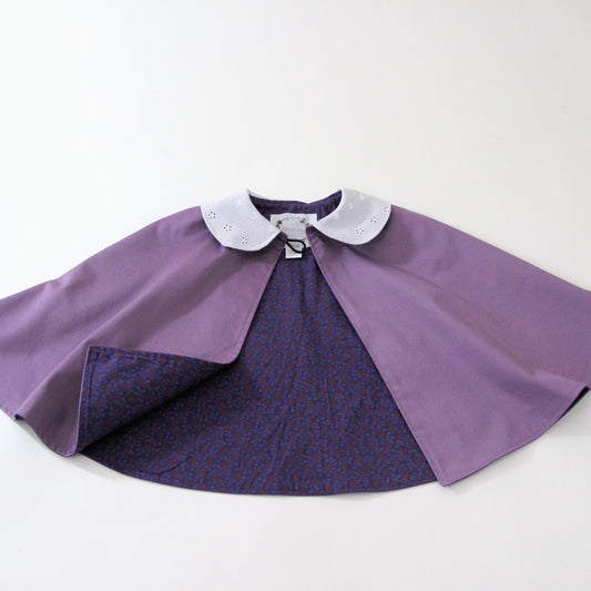 4T Girls Purple Cape with Lace Collar, Classic Traditional Fantasy Spring Flower Girl Gift, Garden Party Toddler Girl Gift