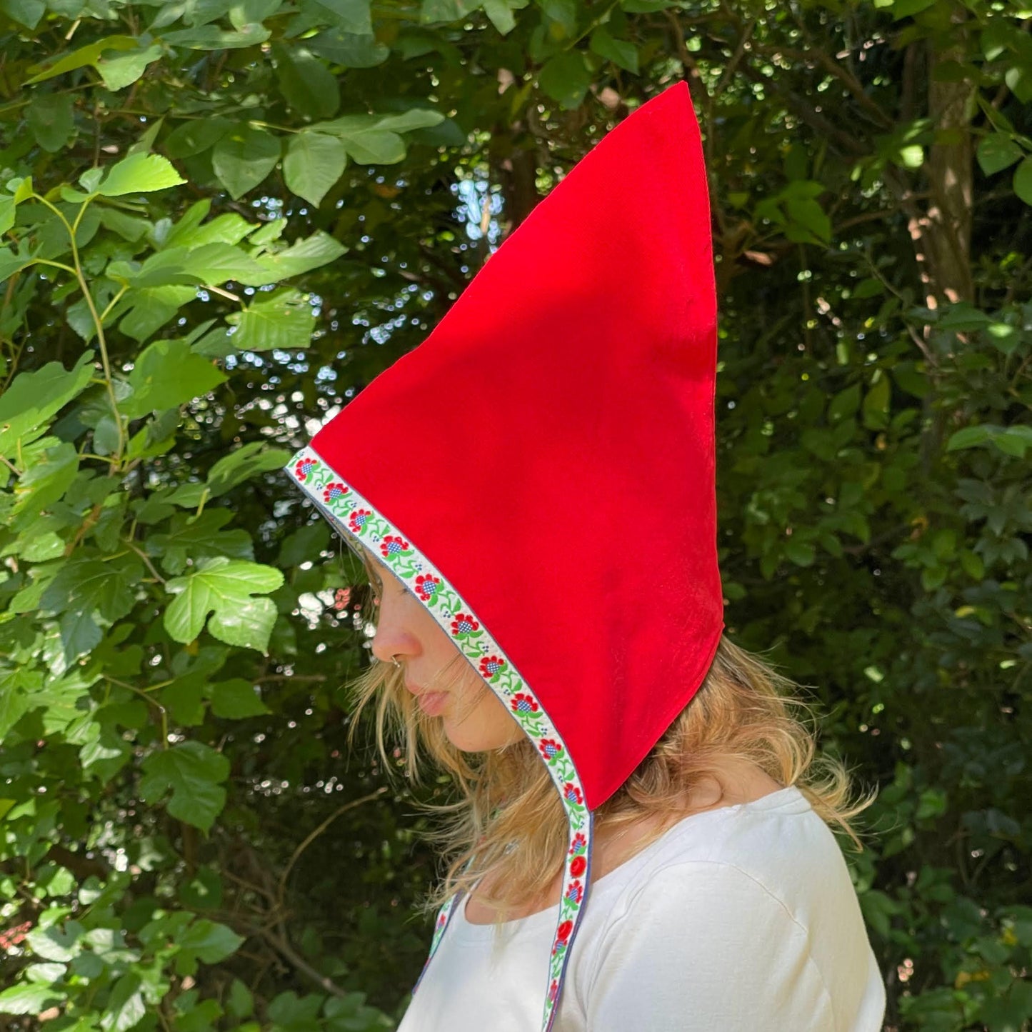Gnome Pixie Hat Costume, Fairycore Red Garden Gnome Cosplay Costume, Toddler Girls Elf Wirt, Hood Cone, Woodland Age 6M - Adult