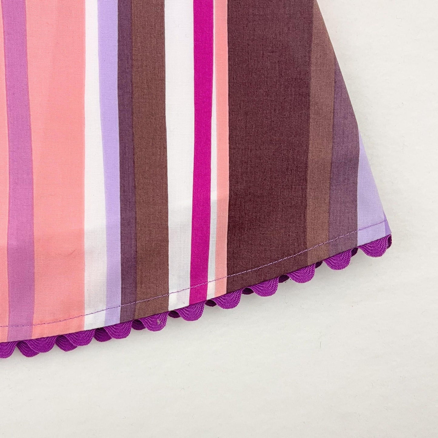 2T Striped Pinafore Toddler Girls Dress, Prints Charming Fabric, Toddler Apron Dress, Tea Party Outfit, Handmade Clothing, Purple Stripes