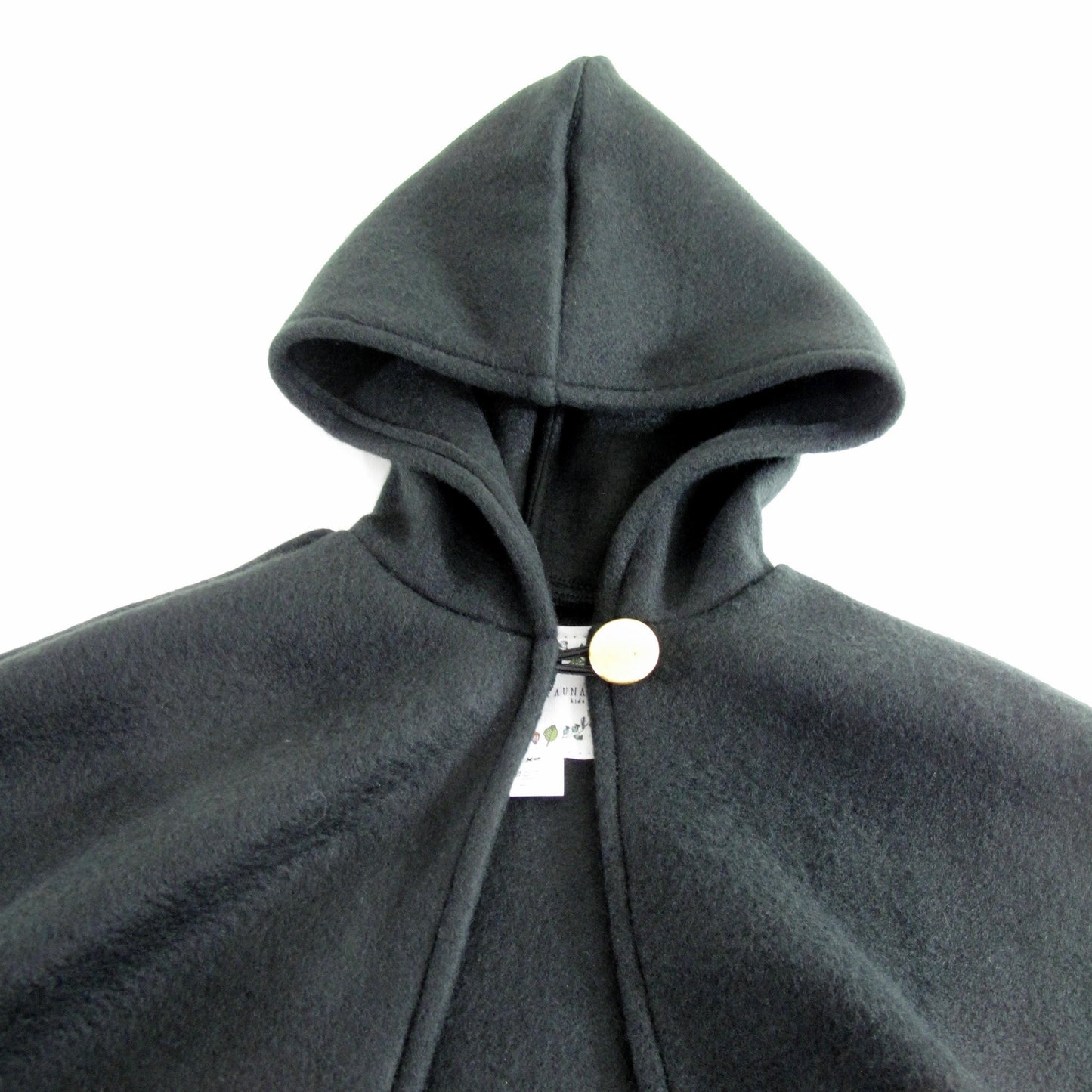 Cape à capuche noire pour enfants, chaude en polaire, costume d'Halloween, sorcier, magicien, médiéval, cape de cosplay Viking, garçons, filles, bébés, tout-petits