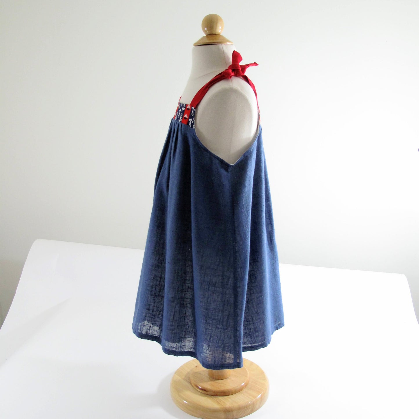 Robe Fille 3T, Robe d'été Marin Nautique, Ancre Patriotique Plage Voile, 4 Juillet, Fête de l'Indépendance, Filles Tout-petits 3T